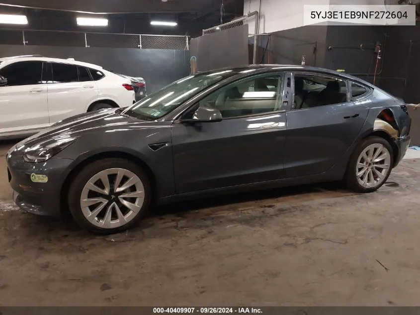 2022 Tesla Model 3 Long Range Dual Motor All-Wheel Drive VIN: 5YJ3E1EB9NF272604 Lot: 40409907