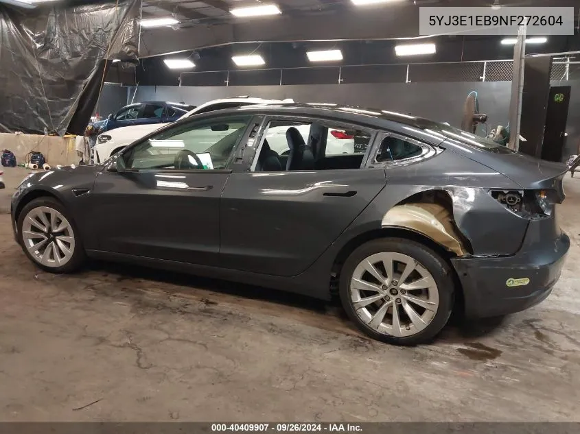 2022 Tesla Model 3 Long Range Dual Motor All-Wheel Drive VIN: 5YJ3E1EB9NF272604 Lot: 40409907