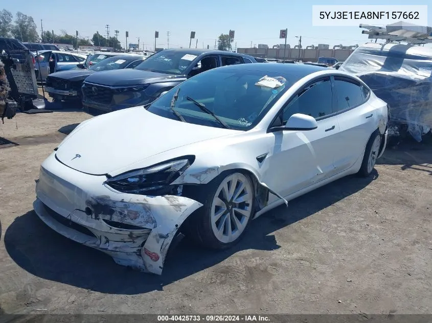 5YJ3E1EA8NF157662 2022 Tesla Model 3