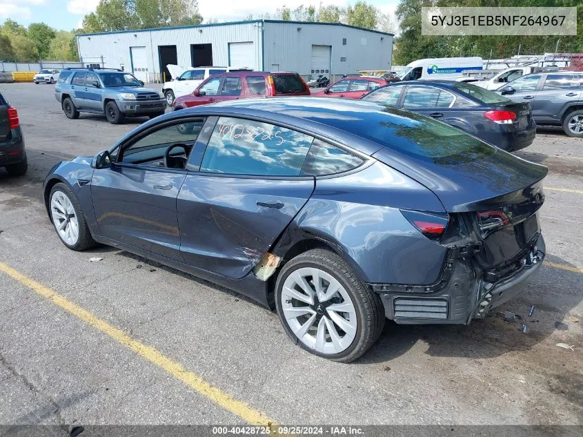 2022 Tesla Model 3 Long Range Dual Motor All-Wheel Drive VIN: 5YJ3E1EB5NF264967 Lot: 40428725