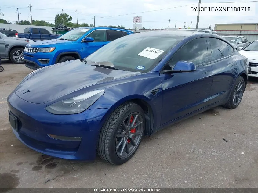 5YJ3E1EAXNF188718 2022 Tesla Model 3