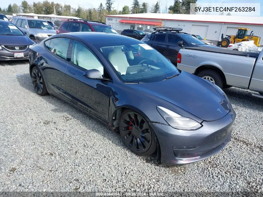 2022 Tesla Model 3 Performance Dual Motor All-Wheel Drive VIN: 5YJ3E1EC4NF263284 Lot: 40441643