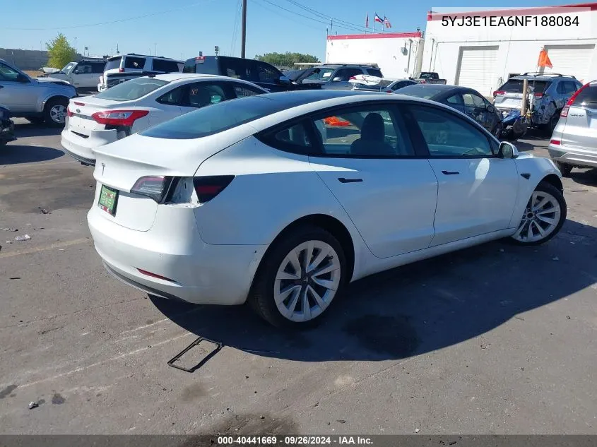 5YJ3E1EA6NF188084 2022 Tesla Model 3