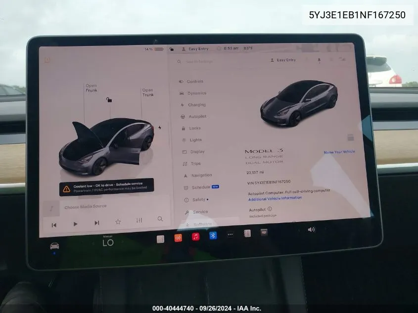 2022 Tesla Model 3 VIN: 5YJ3E1EB1NF167250 Lot: 40444740