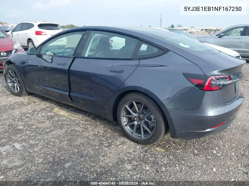 5YJ3E1EB1NF167250 2022 Tesla Model 3