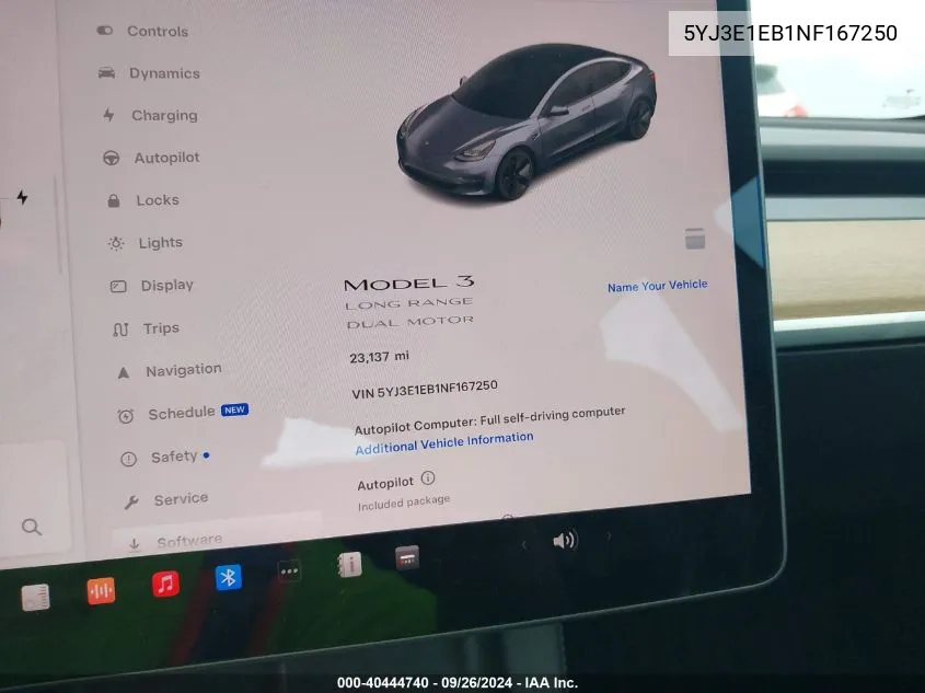 5YJ3E1EB1NF167250 2022 Tesla Model 3