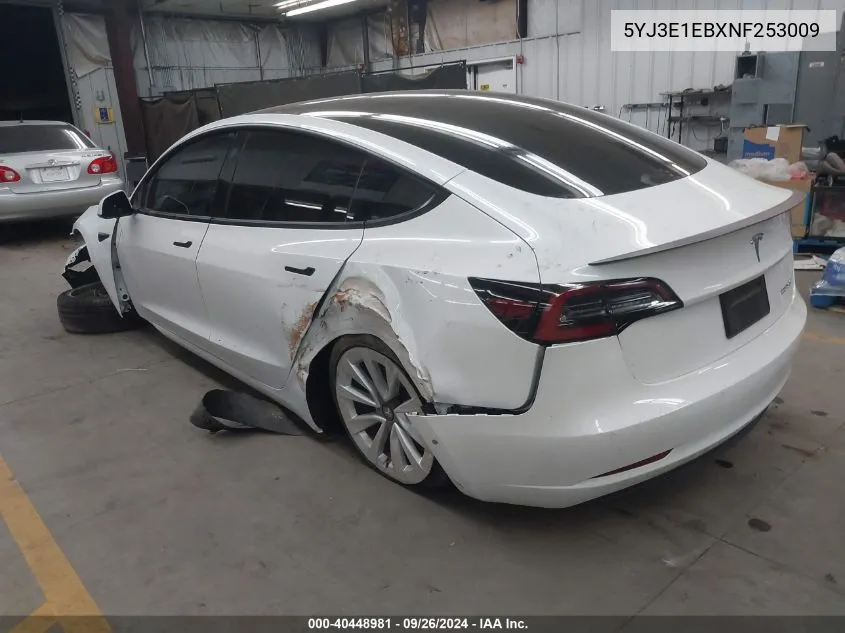 5YJ3E1EBXNF253009 2022 Tesla Model 3