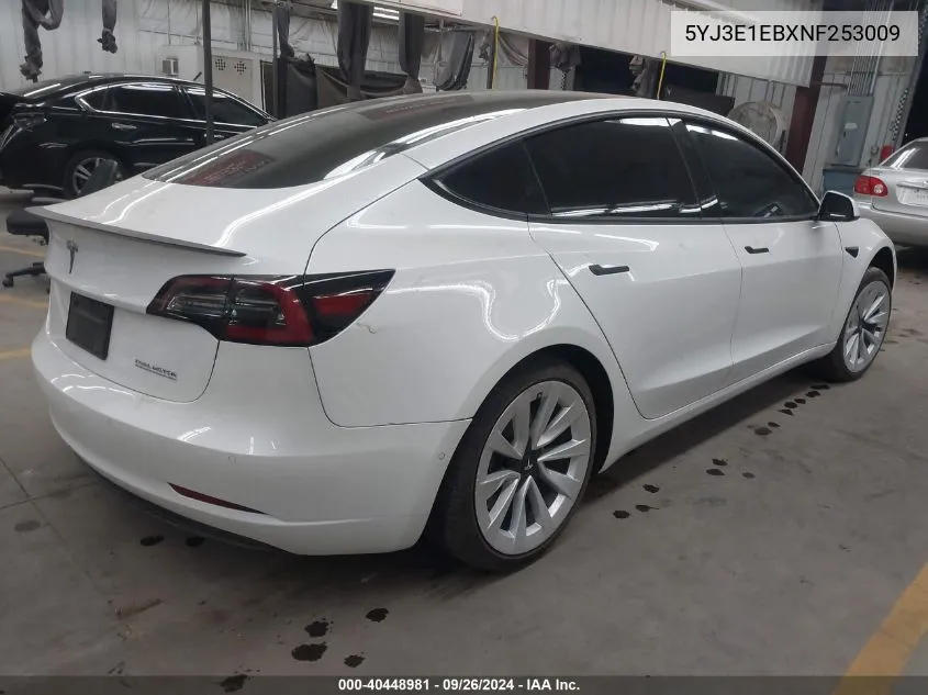 5YJ3E1EBXNF253009 2022 Tesla Model 3