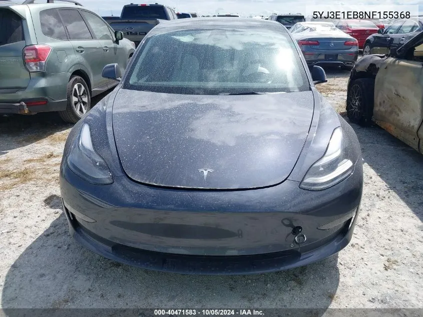 2022 Tesla Model 3 Long Range Dual Motor All-Wheel Drive VIN: 5YJ3E1EB8NF155368 Lot: 40471583