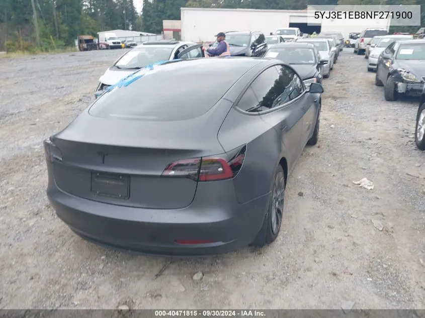 2022 Tesla Model 3 Long Range Dual Motor All-Wheel Drive VIN: 5YJ3E1EB8NF271900 Lot: 40471815