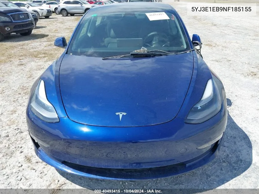 2022 Tesla Model 3 Long Range Dual Motor All-Wheel Drive VIN: 5YJ3E1EB9NF185155 Lot: 40493415