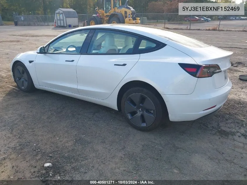 2022 Tesla Model 3 Long Range Dual Motor All-Wheel Drive VIN: 5YJ3E1EBXNF152469 Lot: 40501271