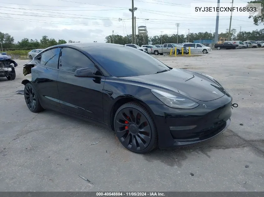 2022 Tesla Model 3 Performance Dual Motor All-Wheel Drive VIN: 5YJ3E1ECXNF168633 Lot: 40548884