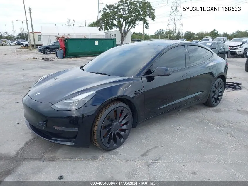 2022 Tesla Model 3 Performance Dual Motor All-Wheel Drive VIN: 5YJ3E1ECXNF168633 Lot: 40548884