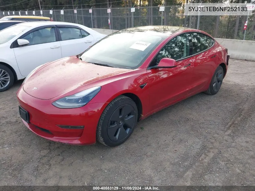 2022 Tesla Model 3 Long Range Dual Motor All-Wheel Drive VIN: 5YJ3E1EB6NF252133 Lot: 40553129