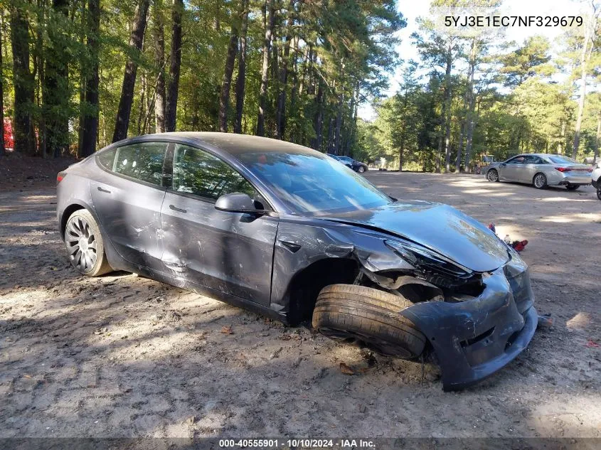 2022 Tesla Model 3 Performance Dual Motor All-Wheel Drive VIN: 5YJ3E1EC7NF329679 Lot: 40555901