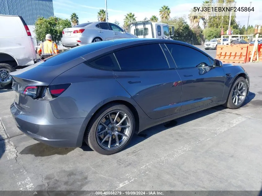 2022 Tesla Model 3 Long Range Dual Motor All-Wheel Drive VIN: 5YJ3E1EBXNF245864 Lot: 40558279