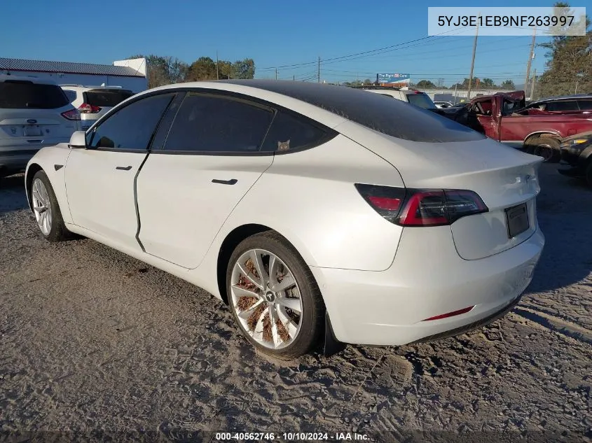 2022 Tesla Model 3 Long Range Dual Motor All-Wheel Drive VIN: 5YJ3E1EB9NF263997 Lot: 40562746