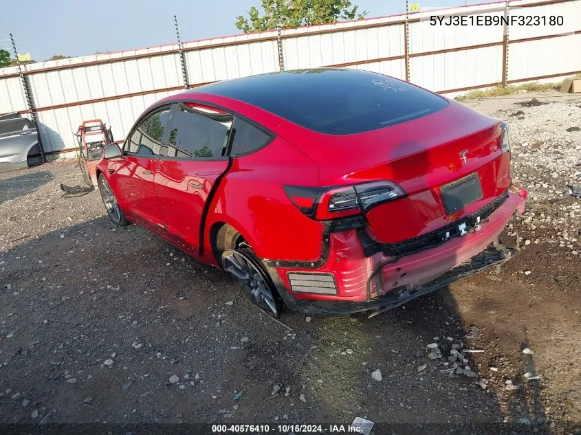 2022 Tesla Model 3 Long Range Dual Motor All-Wheel Drive VIN: 5YJ3E1EB9NF323180 Lot: 40576410