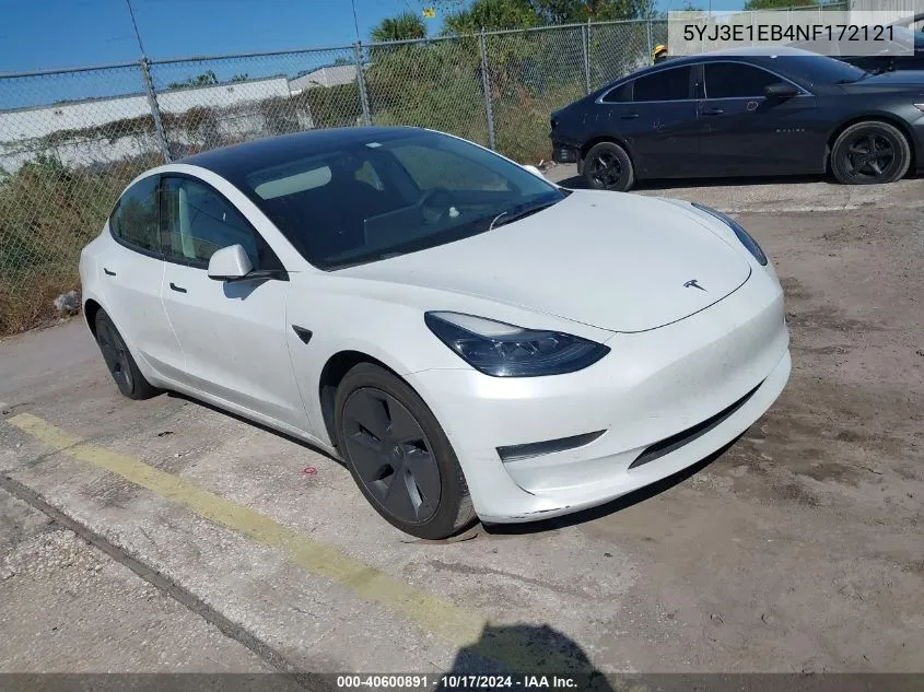 2022 Tesla Model 3 Long Range Dual Motor All-Wheel Drive VIN: 5YJ3E1EB4NF172121 Lot: 40600891