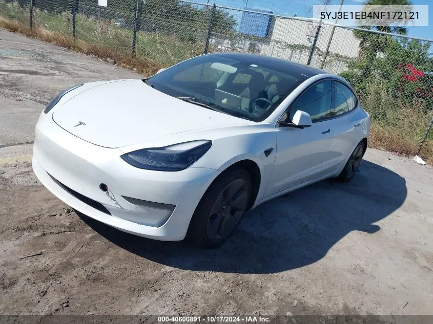 2022 Tesla Model 3 Long Range Dual Motor All-Wheel Drive VIN: 5YJ3E1EB4NF172121 Lot: 40600891