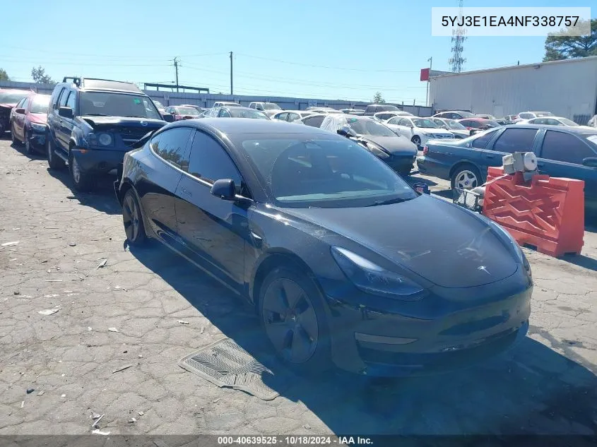 2022 Tesla Model 3 Rear-Wheel Drive VIN: 5YJ3E1EA4NF338757 Lot: 40639525