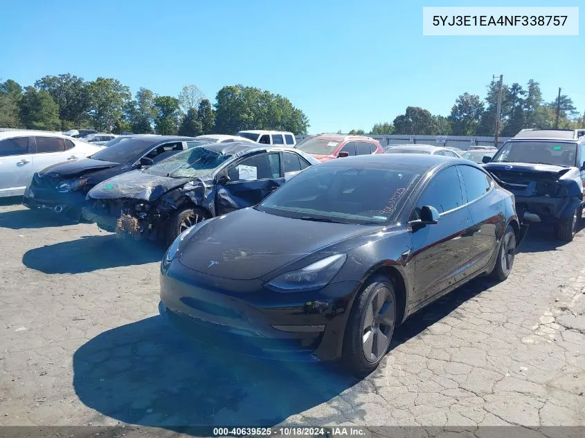 2022 Tesla Model 3 Rear-Wheel Drive VIN: 5YJ3E1EA4NF338757 Lot: 40639525