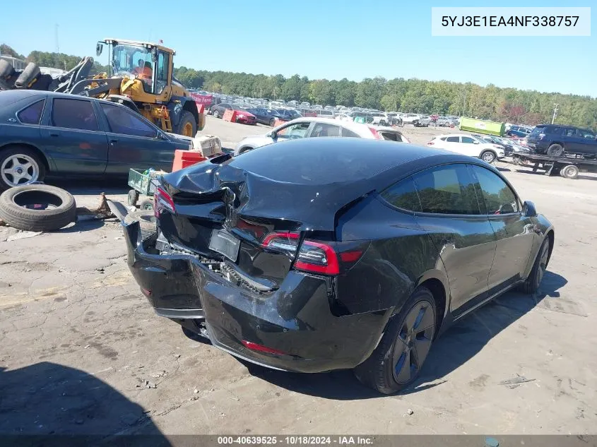 2022 Tesla Model 3 Rear-Wheel Drive VIN: 5YJ3E1EA4NF338757 Lot: 40639525