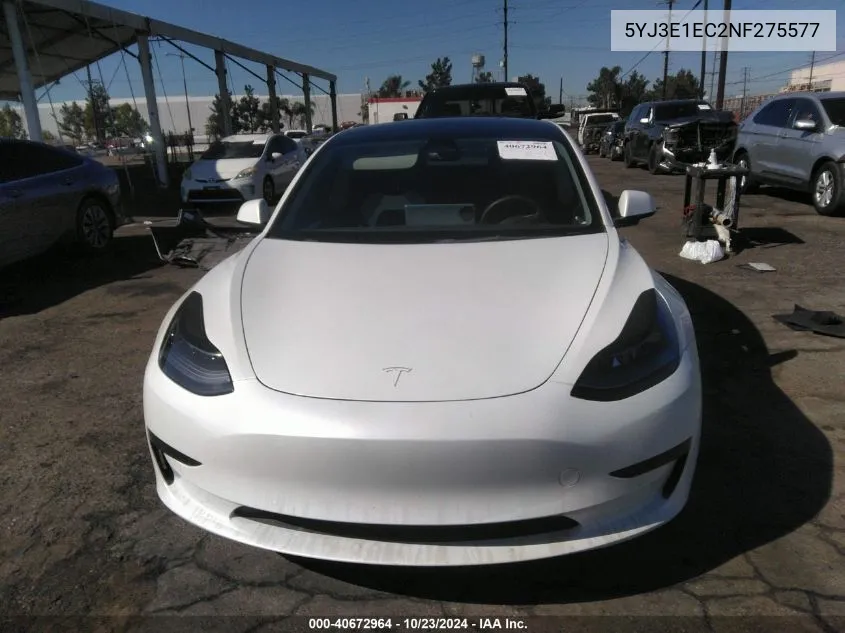 2022 Tesla Model 3 Performance Dual Motor All-Wheel Drive VIN: 5YJ3E1EC2NF275577 Lot: 40672964