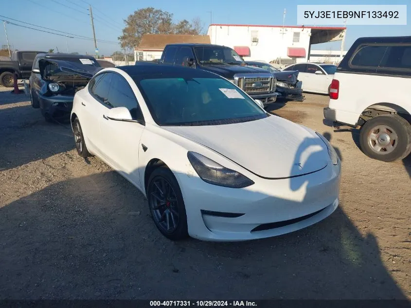 2022 Tesla Model 3 Long Range Dual Motor All-Wheel Drive VIN: 5YJ3E1EB9NF133492 Lot: 40717331