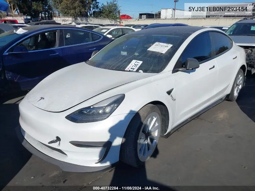 2022 Tesla Model 3 Long Range Dual Motor All-Wheel Drive VIN: 5YJ3E1EB0NF293454 Lot: 40732284