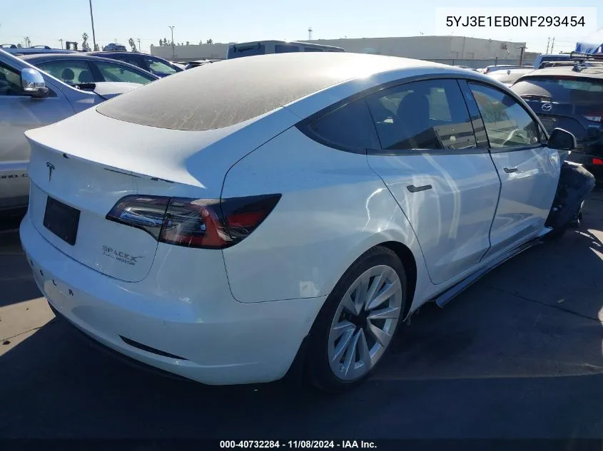 2022 Tesla Model 3 Long Range Dual Motor All-Wheel Drive VIN: 5YJ3E1EB0NF293454 Lot: 40732284