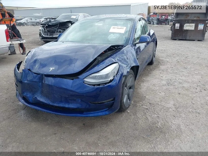 2022 Tesla Model 3 Long Range Dual Motor All-Wheel Drive VIN: 5YJ3E1EB9NF265572 Lot: 40746891