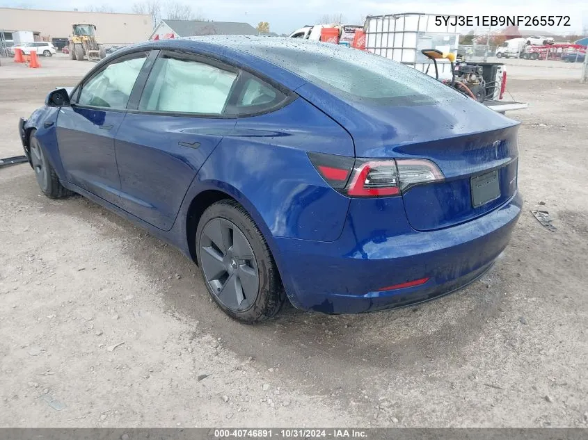 2022 Tesla Model 3 Long Range Dual Motor All-Wheel Drive VIN: 5YJ3E1EB9NF265572 Lot: 40746891