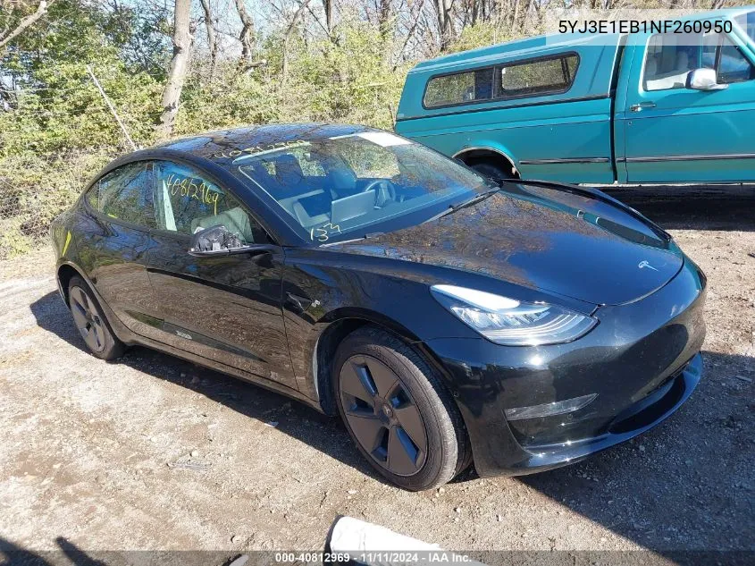 2022 Tesla Model 3 Long Range Dual Motor All-Wheel Drive VIN: 5YJ3E1EB1NF260950 Lot: 40812969