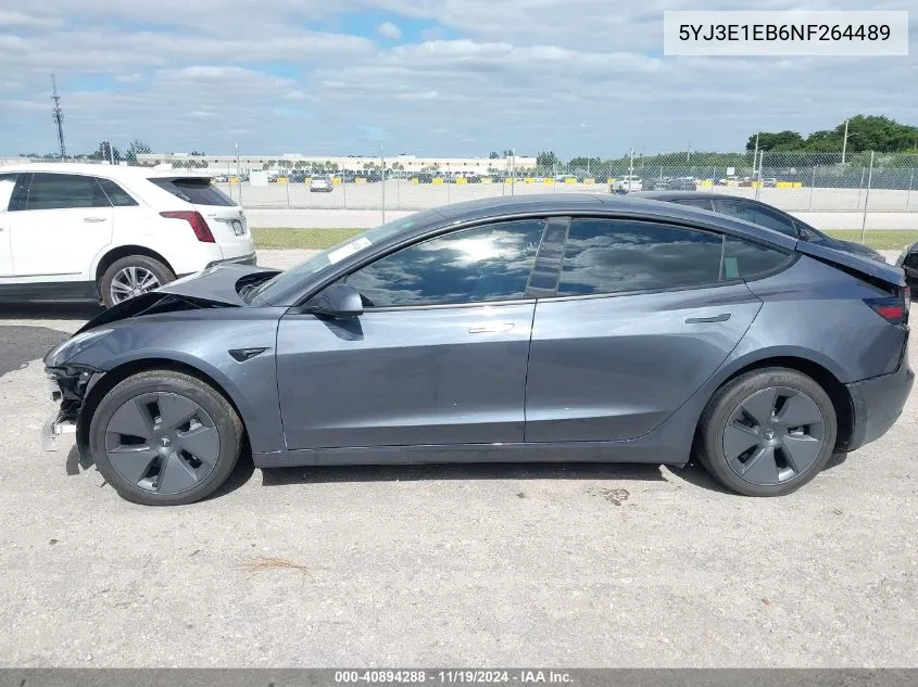 2022 Tesla Model 3 Long Range Dual Motor All-Wheel Drive VIN: 5YJ3E1EB6NF264489 Lot: 40894288