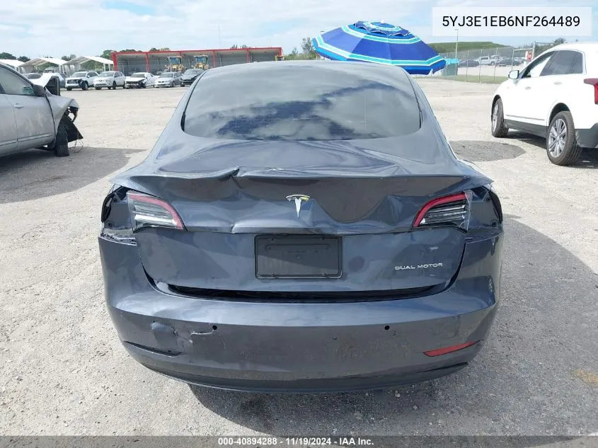 2022 Tesla Model 3 Long Range Dual Motor All-Wheel Drive VIN: 5YJ3E1EB6NF264489 Lot: 40894288