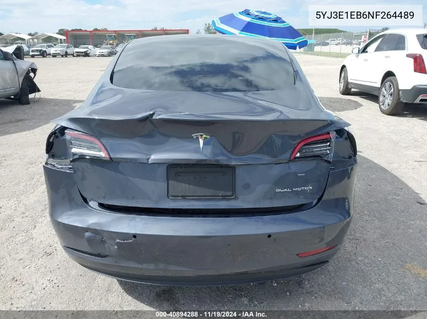 2022 Tesla Model 3 Long Range Dual Motor All-Wheel Drive VIN: 5YJ3E1EB6NF264489 Lot: 40894288