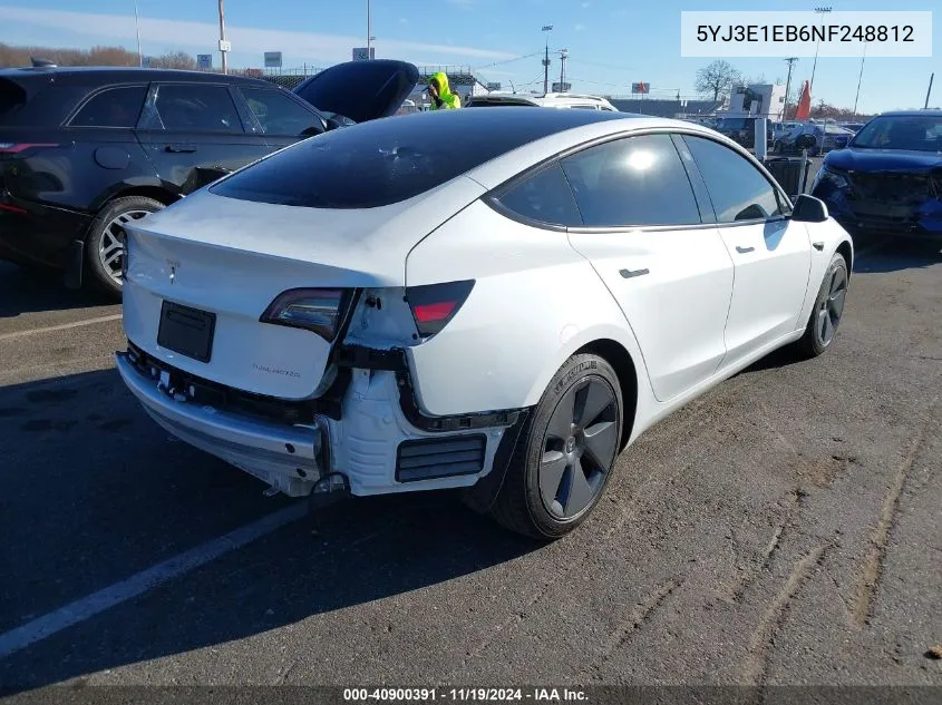 2022 Tesla Model 3 Long Range Dual Motor All-Wheel Drive VIN: 5YJ3E1EB6NF248812 Lot: 40900391