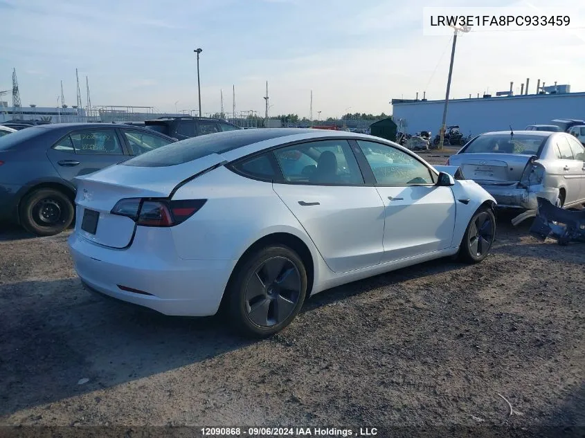 2023 Tesla Model 3 VIN: LRW3E1FA8PC933459 Lot: 12090868