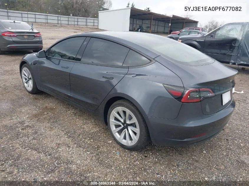 2023 Tesla Model 3 Rear-Wheel Drive VIN: 5YJ3E1EA0PF677082 Lot: 38863348