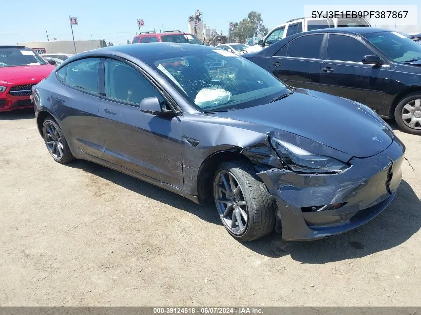 2023 Tesla Model 3 Long Range Dual Motor All-Wheel Drive VIN: 5YJ3E1EB9PF387867 Lot: 39124518