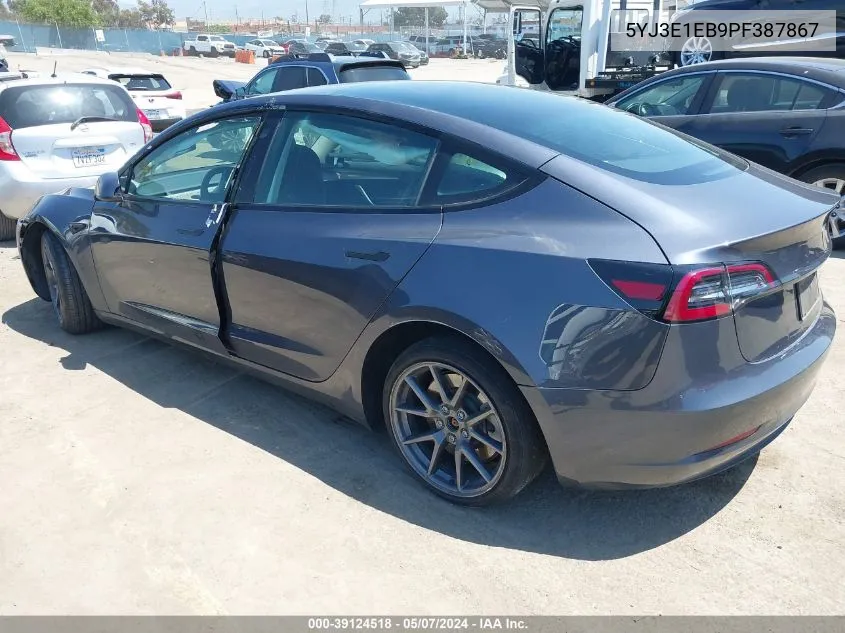 2023 Tesla Model 3 Long Range Dual Motor All-Wheel Drive VIN: 5YJ3E1EB9PF387867 Lot: 39124518