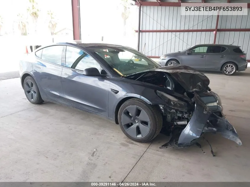 2023 Tesla Model 3 Long Range Dual Motor All-Wheel Drive VIN: 5YJ3E1EB4PF653893 Lot: 39291146