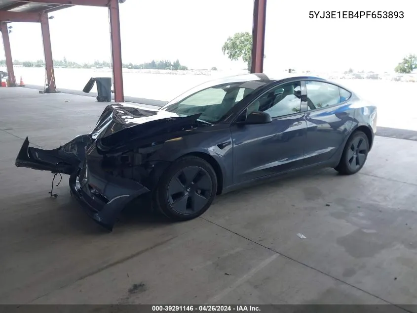 2023 Tesla Model 3 Long Range Dual Motor All-Wheel Drive VIN: 5YJ3E1EB4PF653893 Lot: 39291146