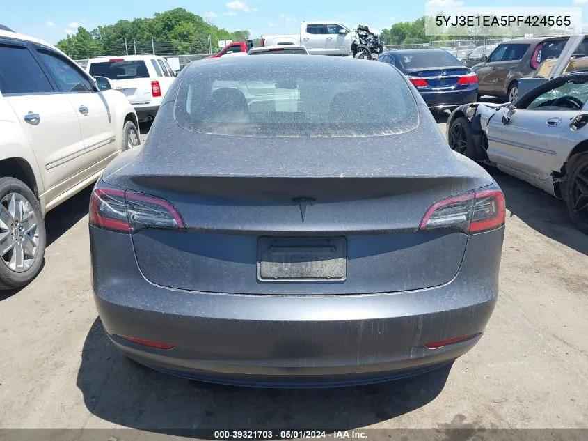 2023 Tesla Model 3 Rear-Wheel Drive VIN: 5YJ3E1EA5PF424565 Lot: 39321703