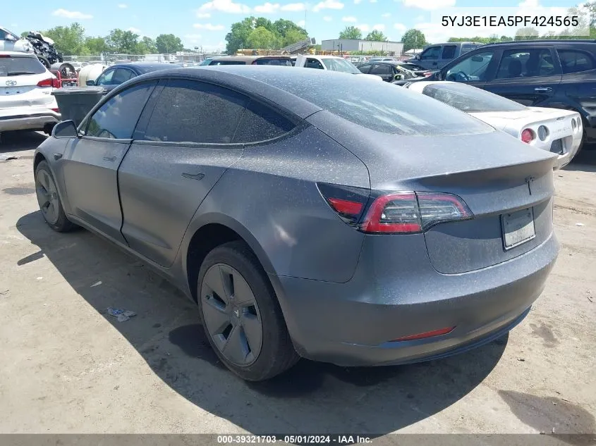 5YJ3E1EA5PF424565 2023 Tesla Model 3 Rear-Wheel Drive