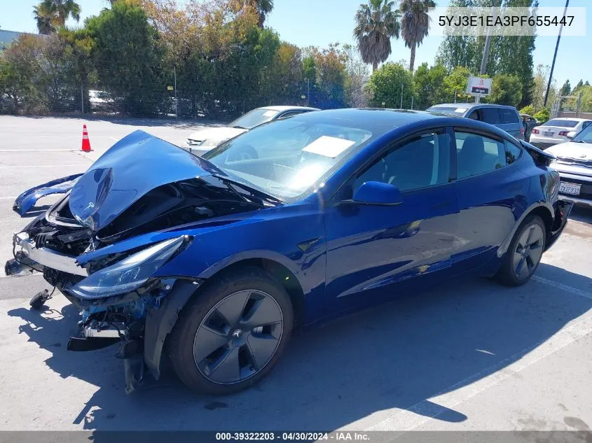 5YJ3E1EA3PF655447 2023 Tesla Model 3 Rear-Wheel Drive