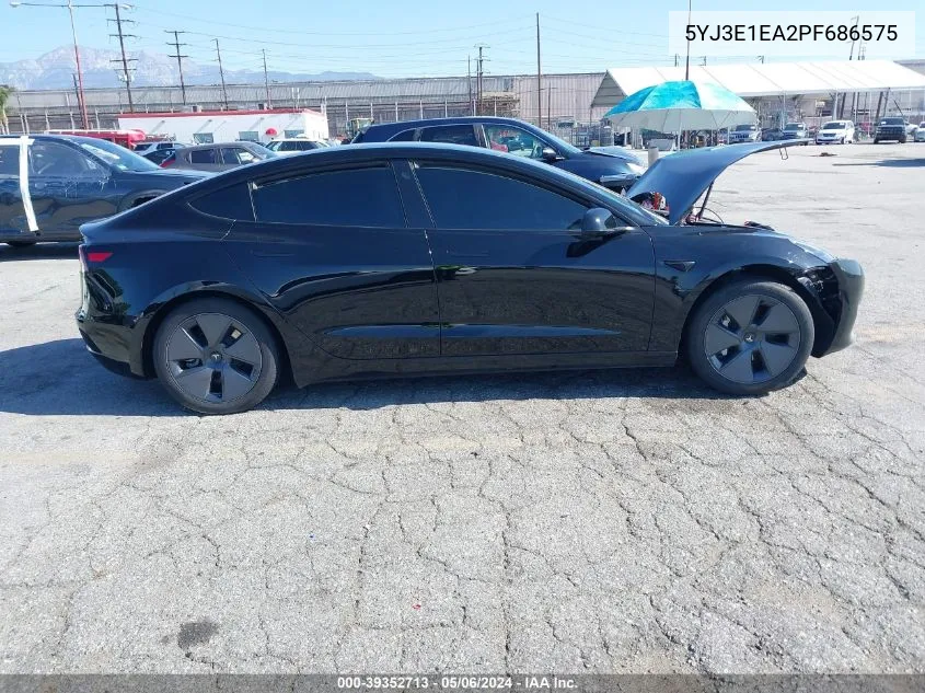 2023 Tesla Model 3 Rear-Wheel Drive VIN: 5YJ3E1EA2PF686575 Lot: 39352713