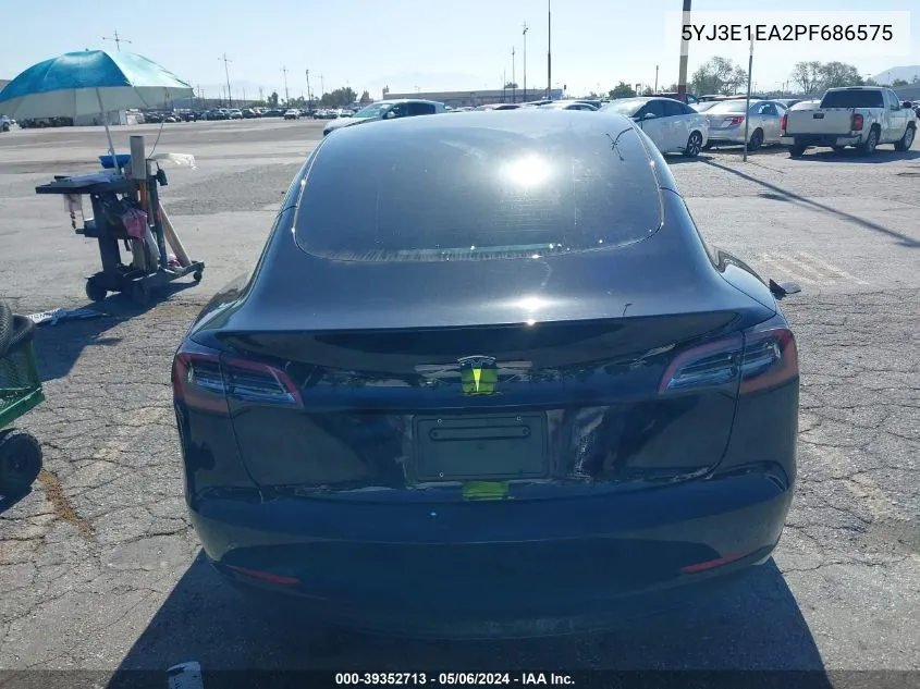 2023 Tesla Model 3 Rear-Wheel Drive VIN: 5YJ3E1EA2PF686575 Lot: 39352713